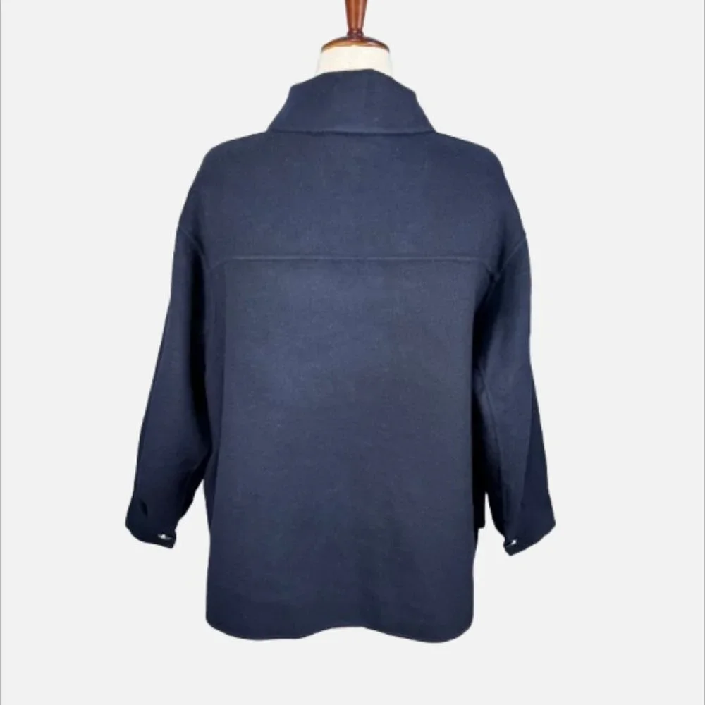 Tommy Hilfiger ICONS Wool Blend Navy Silver Crest Buttons Shacket Jacket (SZ 46) - Picture 8 of 16